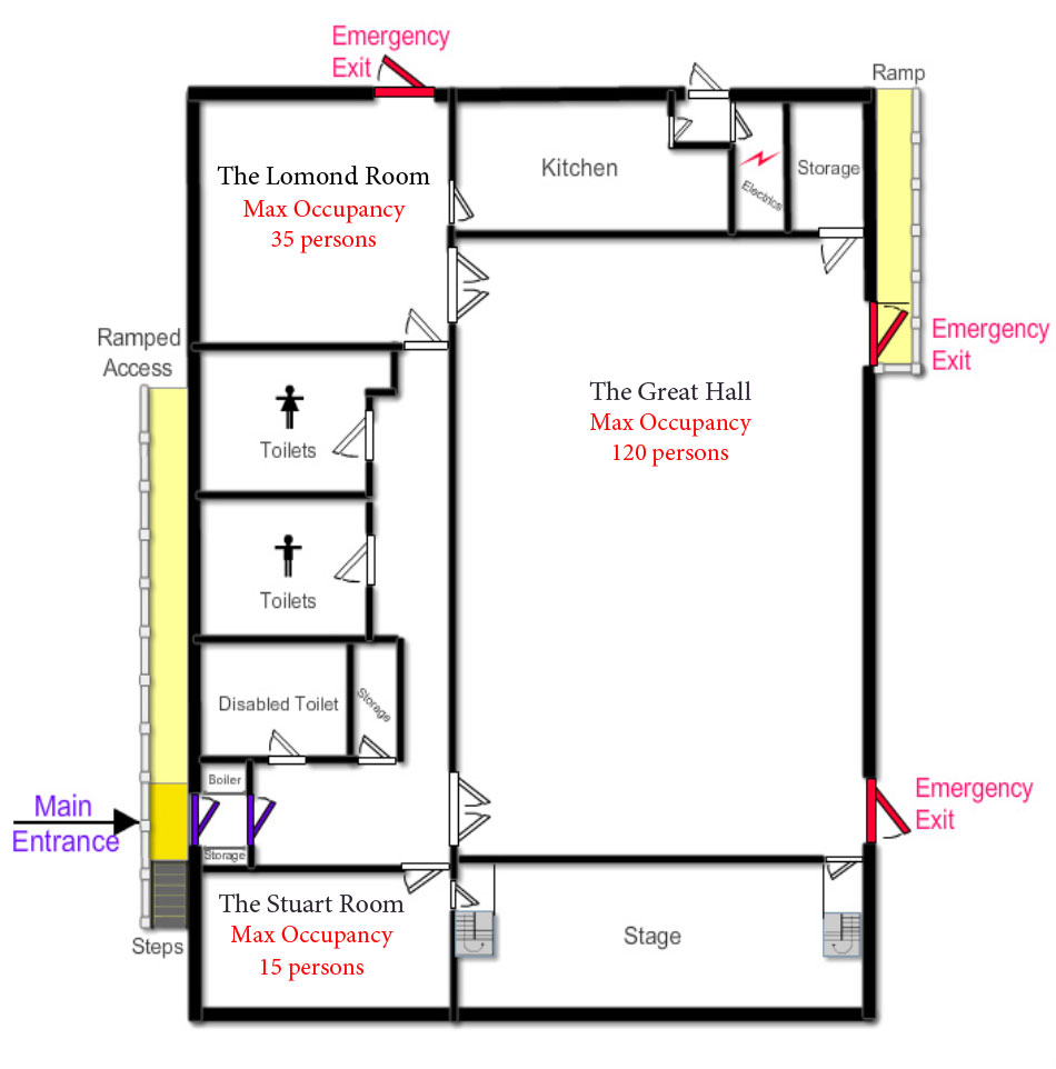 Floor Plan Falkland Community Hall